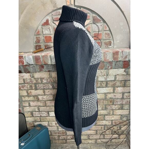 Liz Claiborne sweater turtle neck black and white - Picture 6 of 7
